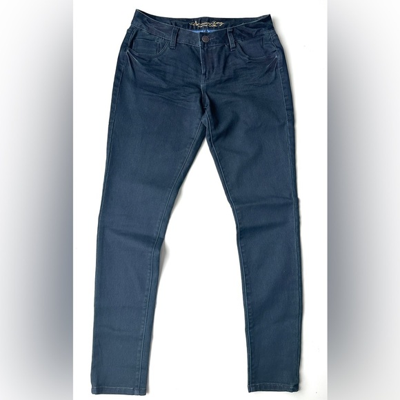 American Rag Cie Dark Blue Green Low Rise Skinny Soft Stretch Jeans Juniors 7R - Picture 1 of 10